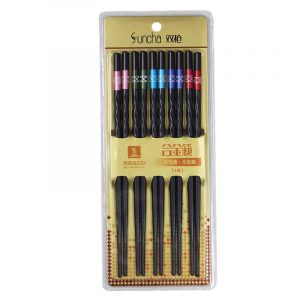 双枪合金筷(5色圈钻)5双