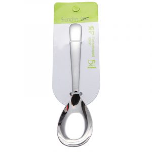 双枪不锈钢平底小汤勺